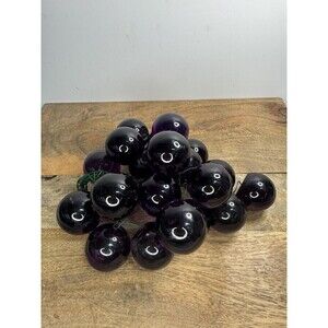 Vintage MCM Extra Large Deep Purple Lucite Grape Cluster 21 Grapes No Leaves